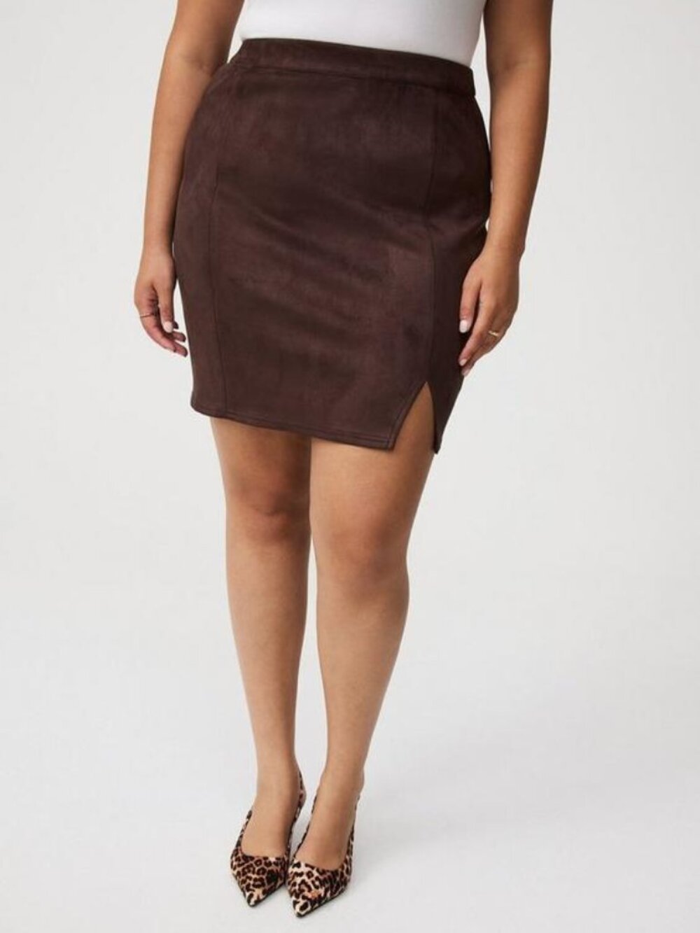 Torrid Faux Suede Side Slit Mini Skirt